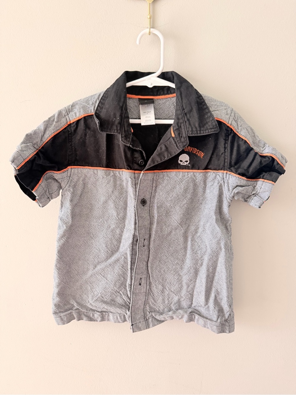 🏍️💨Harley-Davidson Boys Short Sleeve Button-Up Shirt Size 6